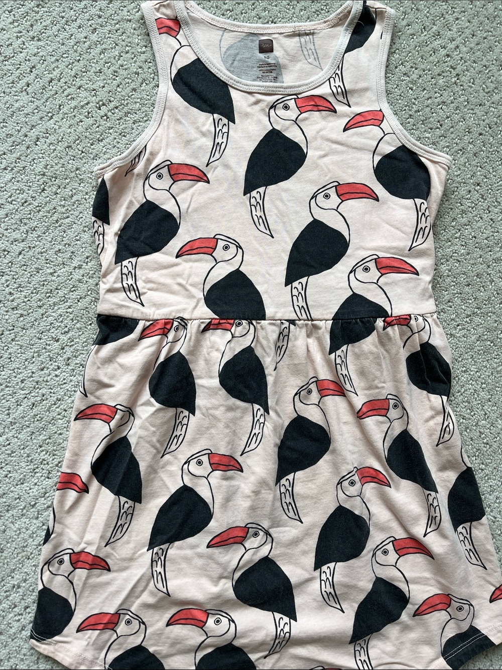 Tea Collection Pink Toucan Print Girls Dress size 10